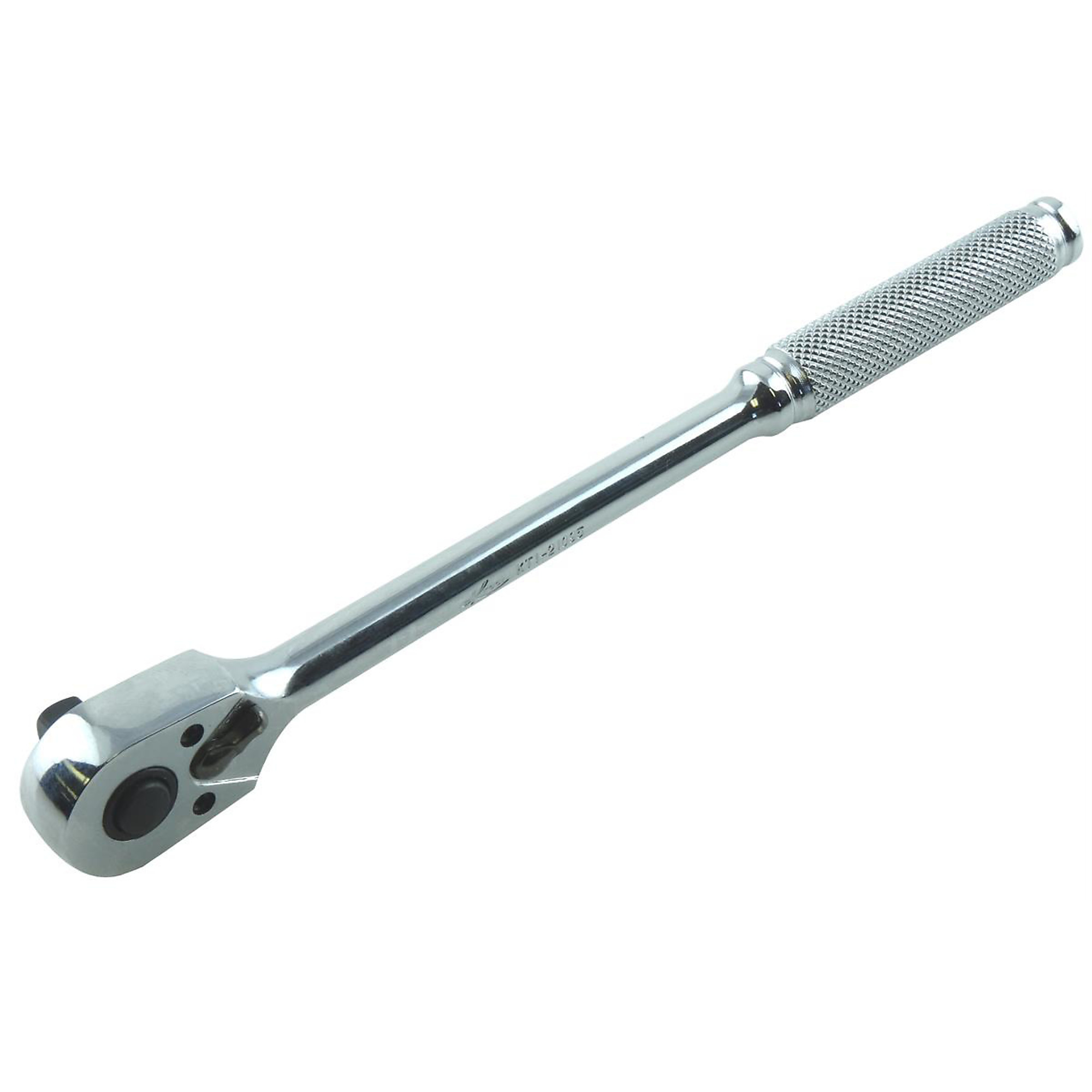 K Tool International Long Handle Ratchet — 1/4in. Drive, High Polished Chrome, Push Button Socket Release, Model# KTI21095